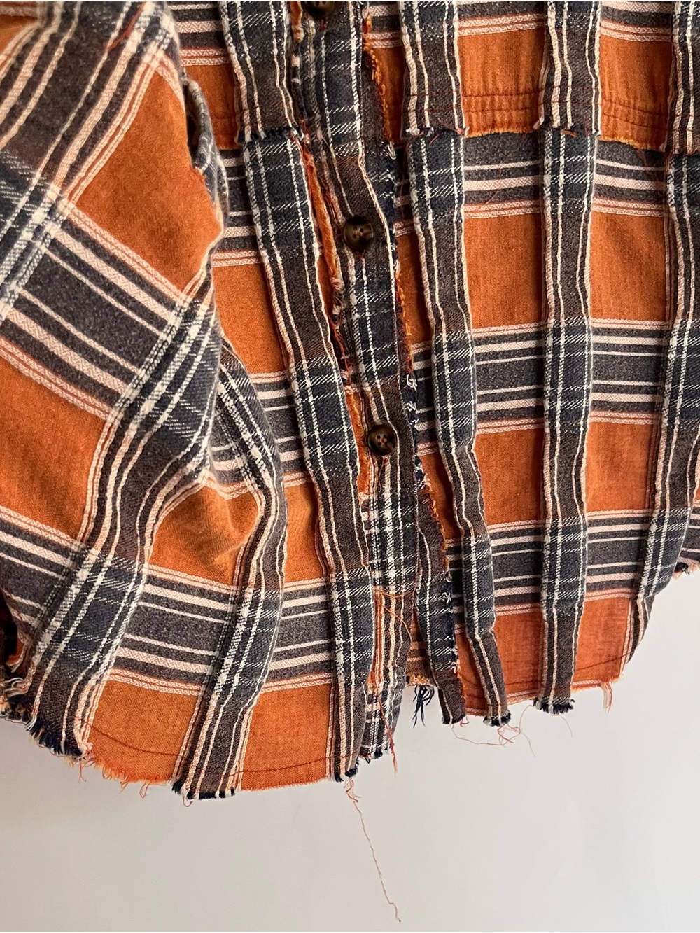 Oli & Hali Orange and Black Plaid Button-Up Shirt - Picture 4 of 13